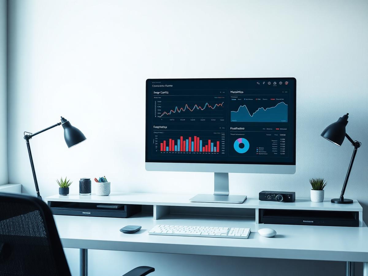 Business analytics dashboard with KPIs and charts